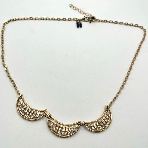Vintage Gold Crescent Necklace - Picture 4 of 4